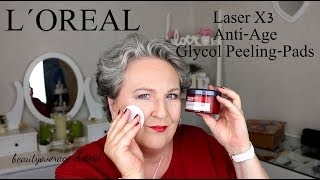 L´OREAL  | NEU ....  Laser X3 Anti-Age Glycol Peel-Pads | First Impressoin |beautyoverage Astrid