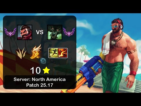 Graves Jungle vs Warwick - NA Master - Patch 25.17