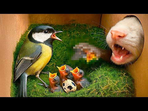 THE NEST WITH THE CHICKS WAS ATTACKED BY A PREDATOR