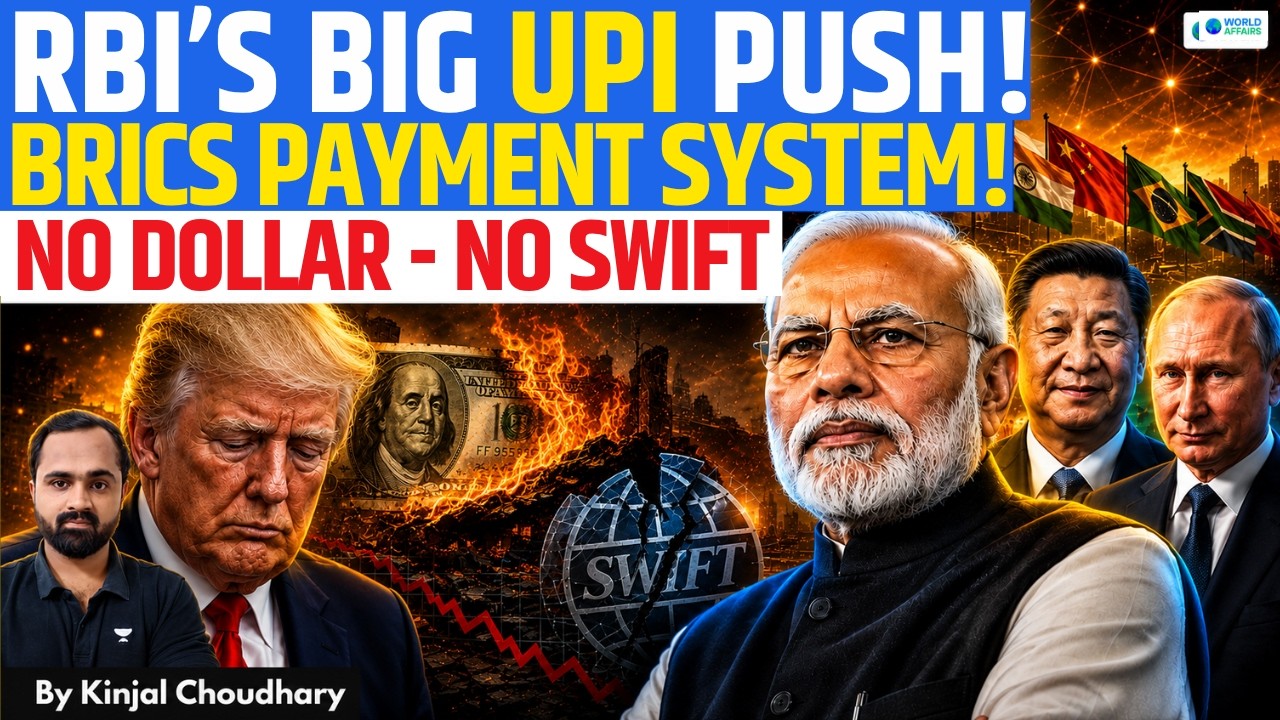 India’s De-Dollarization Push! RBI Backs BRICS Payment System & UPI Against Dollar-SWIFT | Kinjal