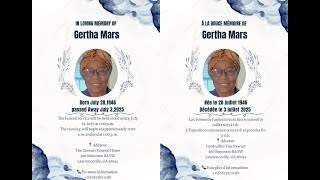 FUNERAL SERVICE | GERTHA MARS | 07.19.2025 | Tim Stewart Funeral Home | Lawrenceville, GA
