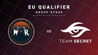 Wind and Rain vs Team Secret Game 1 - DreamLeague S13 EU Qualifiers: Group Stage