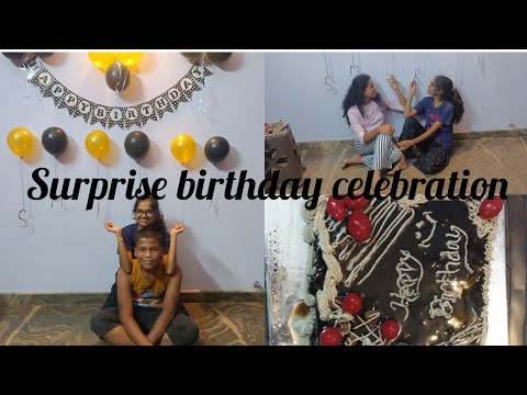 surprise birthday celebration  with home made cake and behind the scene