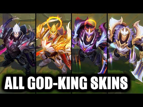 All God King Skins Spotlight - Divine God King Darius - Fallen God King Garen (League of Legends)