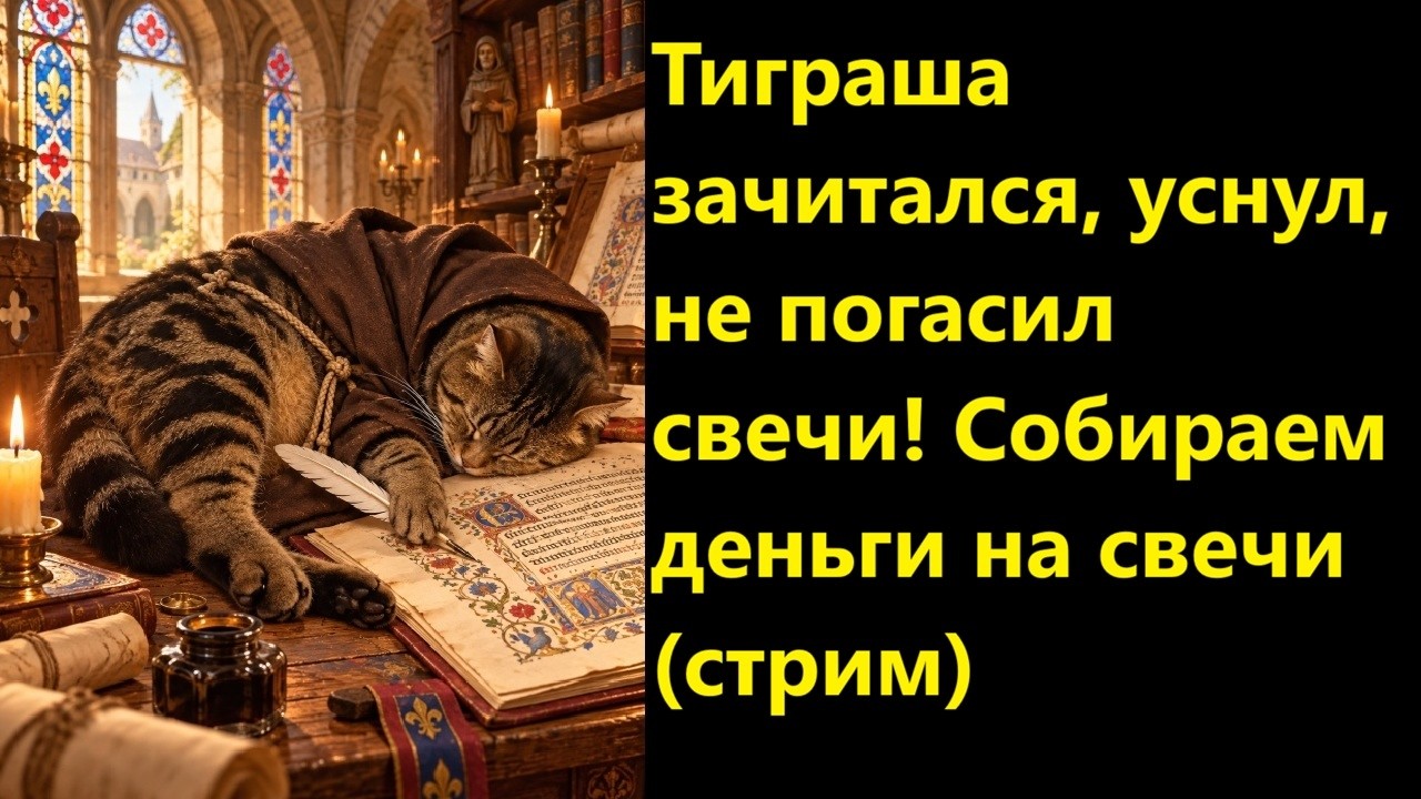 Тиграша зачитался, уснул, не погасил свечи! Собираем деньги на свечи (стрим)
