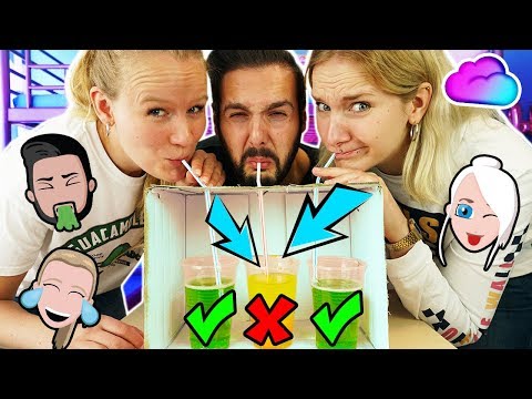 WÄHLE NICHT DAS FALSCHE GETRÄNK IN DER BOX Challenge! Wer erwischt ekliges Zwiebelwasser? *WITZIG*