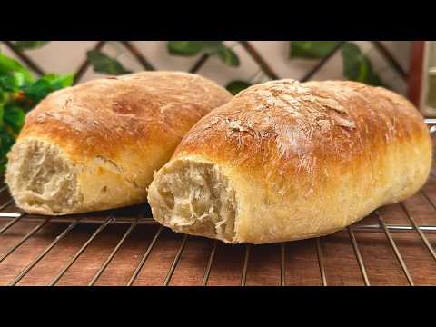 NO KNEAD Real Italian Bread! 🥖FAST EASY DELICIOUS & EXTRA FLUFFY