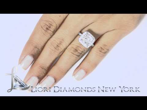 ER-SOLD-174 -  4.48 Carat D-SI1 Cushion Cut Natural Diamond Engagement Ring 18k Vintage Style