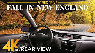 New Hampshire Fall Foliage 4K | Rear Window Scenic Drive with Real Road Sounds (No Music)