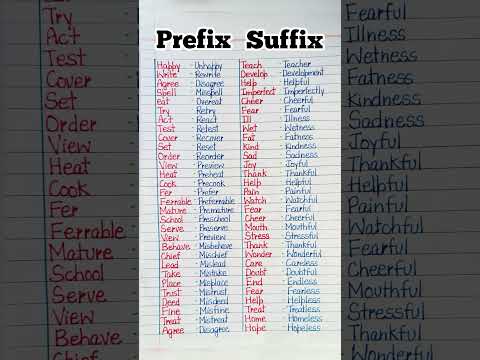 30 Prefix word and suffix word/ Prefix and suffix word in english/ prefix and suffix word in english