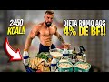 MINHA DIETA PARA SECAR RUMO AOS 4% DE BF!! *2490kcal a 16 dias do show!*