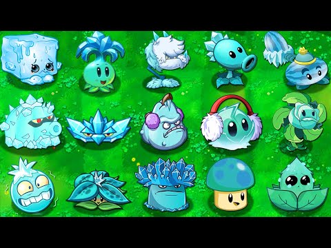 All ICE Plants Max LEVEL Power-Up! vs All Zombies - Plants vs. Zombies 2 (PVZ2)