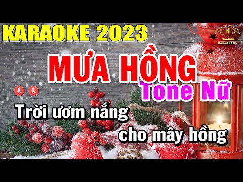 Mưa Hồng Karaoke Tone Nữ Nhạc Sống | Beat Mới Dễ Hát Âm Thanh Chuẩn | Trọng Hiếu