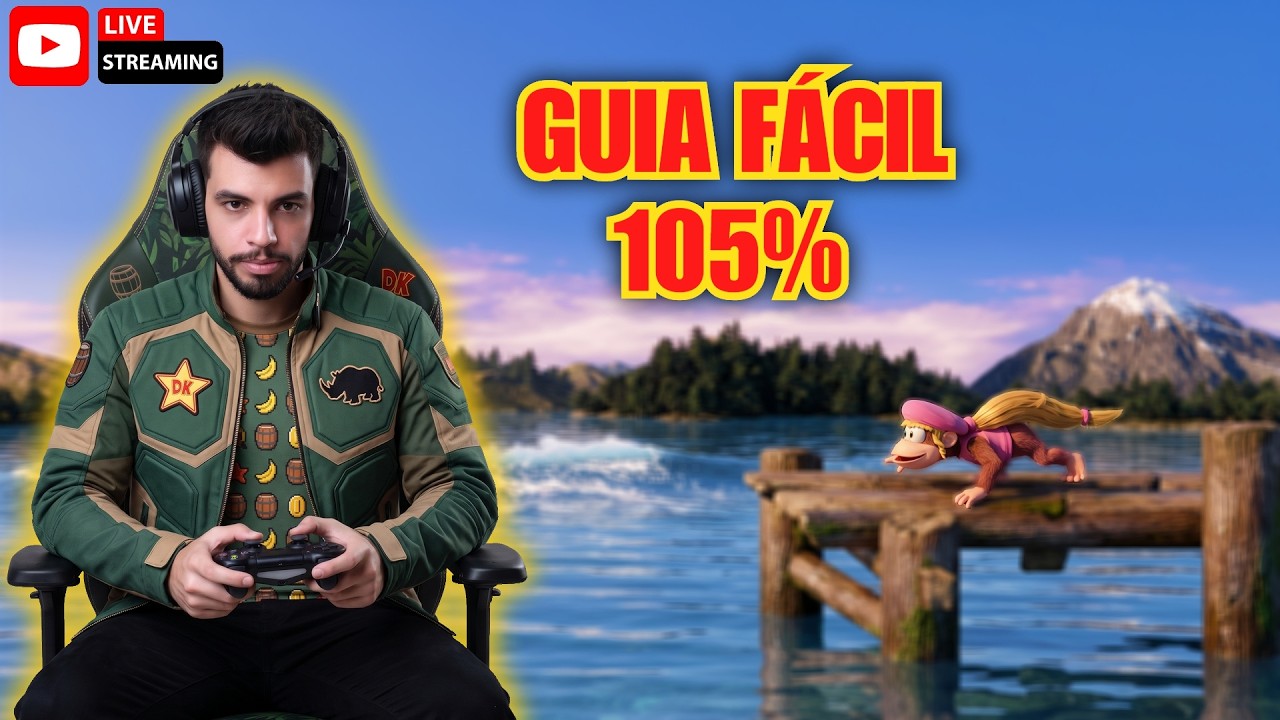 DONKEY KONG COUNTRY 3 105%: O GUIA DEFINITIVO FACILITADO! 🍌 (Ao Vivo)