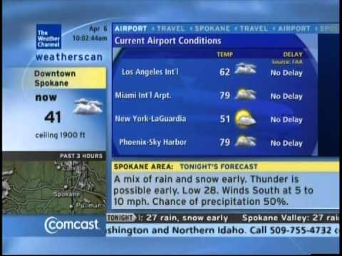 TWC Weatherscan- Spokane, WA- Apr. 6, 2011- 10:00AM PDT