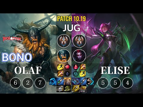 KT Bono Olaf vs Elise Jungle - KR Patch 10.19