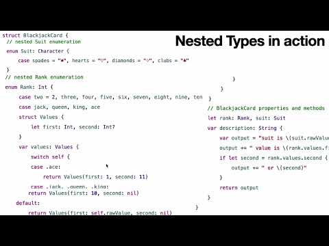 The Swift Programming Language Book: Nested Types - The Video Version