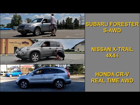 SLIP TEST - Subaru Forester SH vs Honda CR-V III vs Nissan X-Trail II - @4x4.tests.on.rollers
