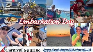 Carnival Sunrise Spring Break Cruise - Embarkation Day! Port of Miami Guys Burgers Waterworks