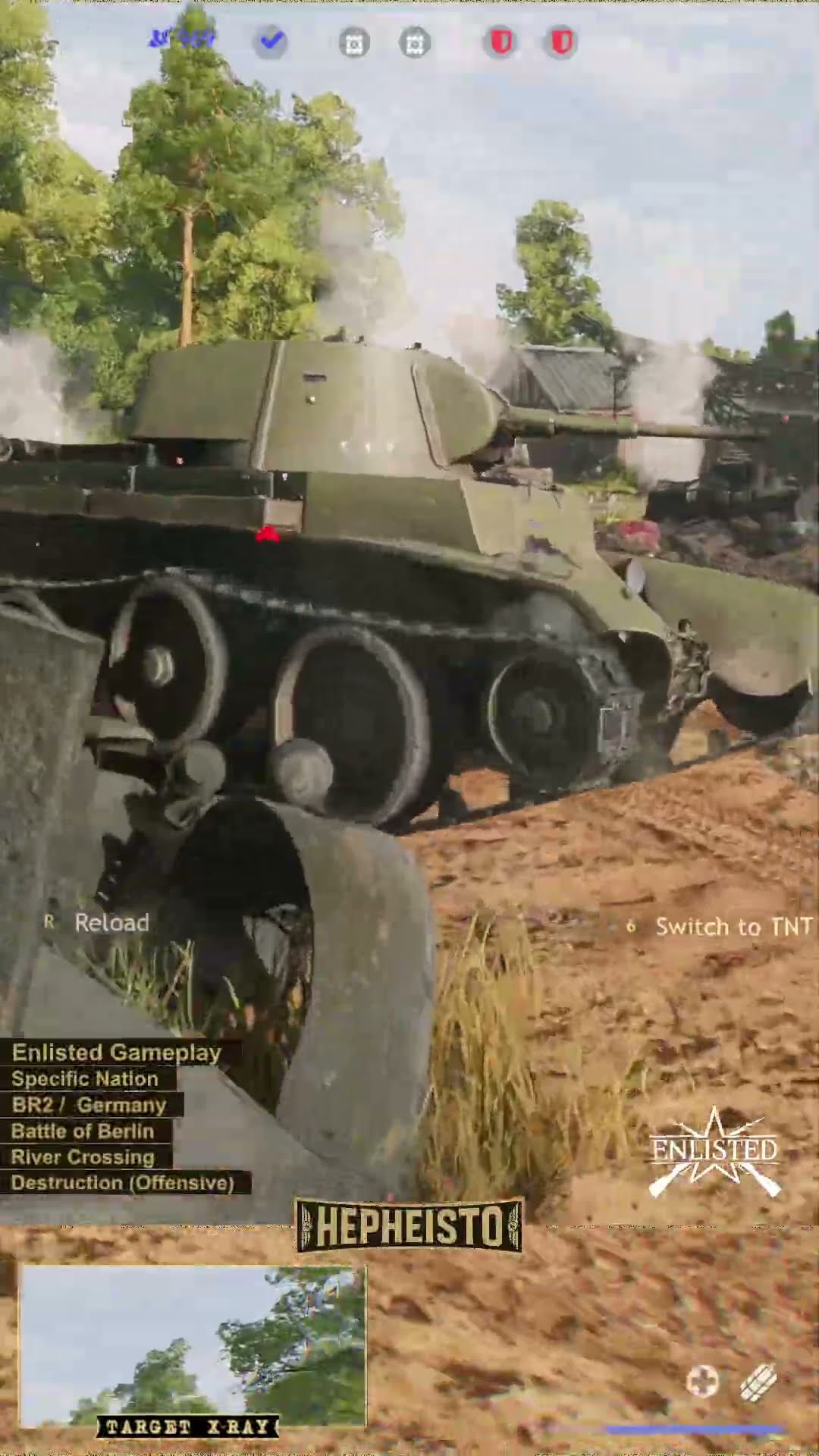 Partisan eliminates Tank BT-7 with TNT Charge