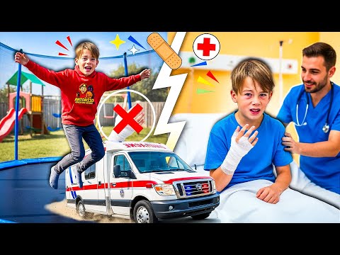 🚨Trampoline accident ends in hospital 🚑Oh no!