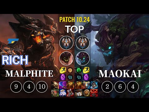 DYN Rich Malphite vs Maokai Top - KR Patch 10.24