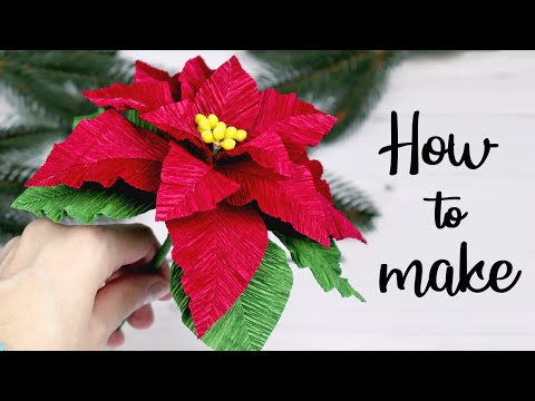 Poinsettia Paper Flower Tutorial | How to Make Poinsettia DIY