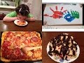 Домашний влог: Цветные ладошки / Пицца / Торт Часть2 