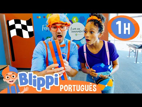 Corrida de Carrinhos! | 1 HORA DE MEEKAH E BLIPPI | Blippi em Português | Vídeos Educativos Infantis