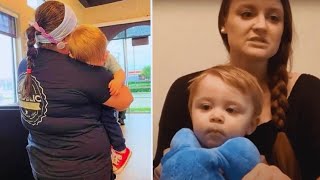 Mom Struggling With Fussy Son at Restaurant Decides to Just Leave - Then, a Waitress Takes the Baby