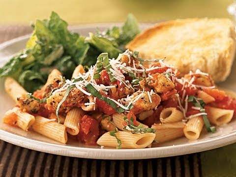 Penne and Chicken Tenderloins with Spiced Tomato Sauce Recipe