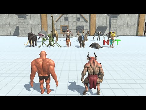 HILL GIANT WITH MINOTAUR VS BOSSES - Animal Revolt Battle Simulator