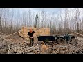 Clearing Land Around The New Off Grid Log Cabin Build: Filling The Woodshed