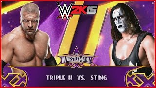 WWE 2K15 Fantasy Simulations: Sting vs. Triple H (Wrestlemania match)