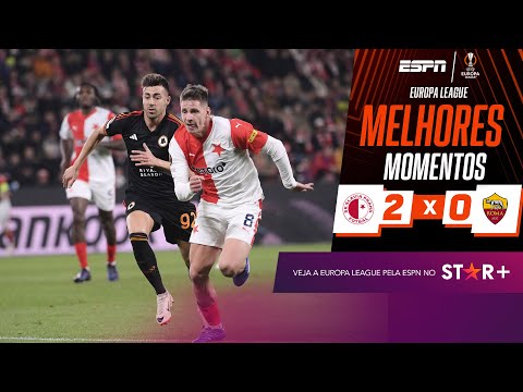 Gols e lances de Slavia Praga x Roma