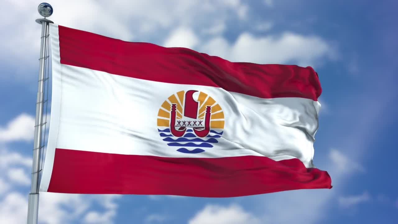 French Polynesia Flag Animation Stock Motion Graphics