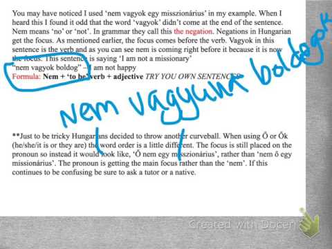 Hungarian 'to be' negation (8)