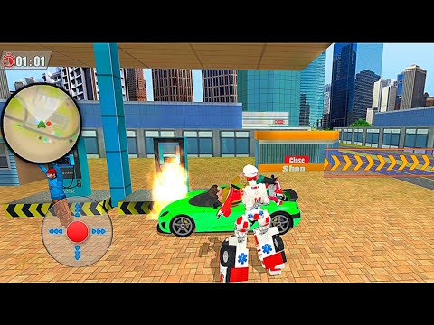 Ambulance Robot Transform Game 2020: City Rescue Game #2 - Android Gameplay FHD