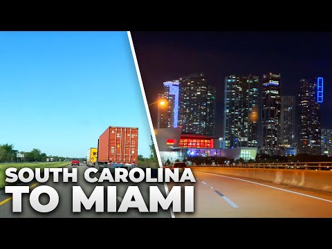 Driving to Miami from South Carolina in 1 Hour - Timelapse