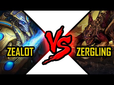 Starcraft 2 Zealot vs Zergling - Starcraft 2 unit Battle Protoss vs Zerg fight