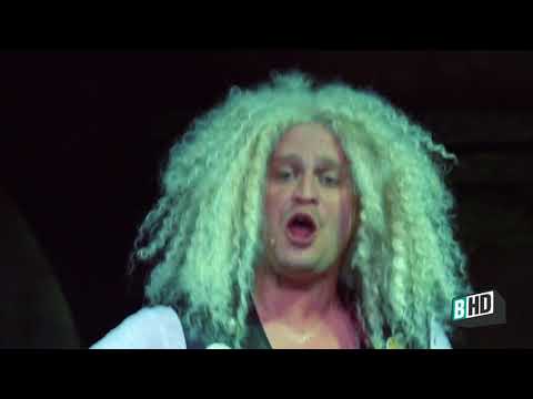 Trailer panel with quick costume changes and comic-book fight gags from The Toxic Avenger musical