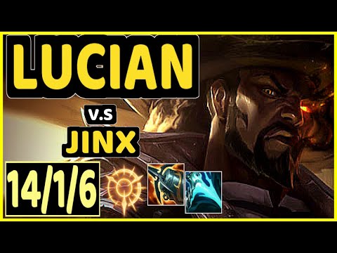 LUCIAN vs JINX - 14/1/6 KDA BOTTOM ADC GAMEPLAY - NA Ranked MASTER