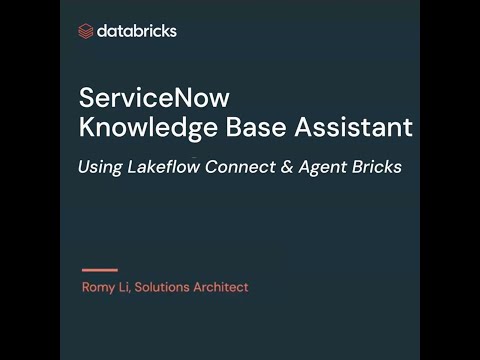 Watch: Demo: ServiceNow connector from Lakeflow Connect