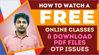 How to Watch Sreedhars CCE Free Online Classes & Download PDF Files of Study Material | OTP Issues