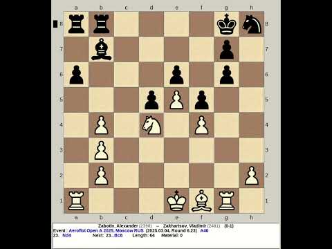 Zabotin, Alexander vs Zakhartsov, Vladimir | Aeroflot Chess Open A 2025, Moscow Russia