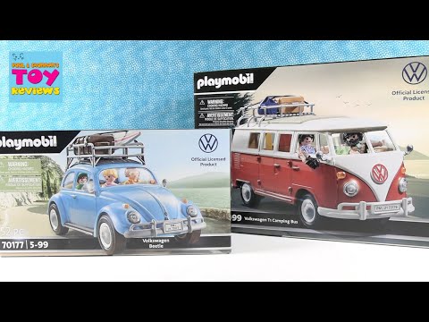 PLAYMOBIL VW Volkswagen Beetle & T1 Camping Bus Set Unboxing Review | PSToyReviews