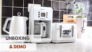 MORPHY RICHARDS VERVE KETTLE, COFFEE MACHINE AND 4 SLICE TOASTER UNBOXING, DEMO AND REVIEW