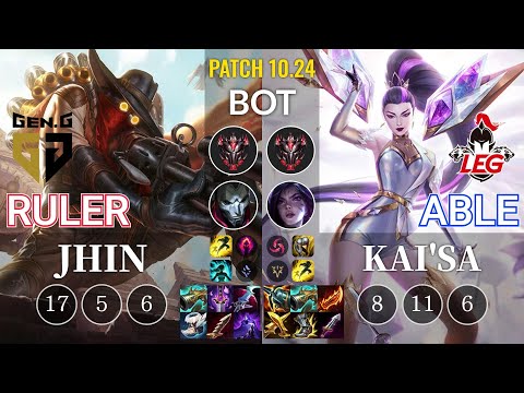 GEN Ruler Jhin vs LEG Able Kai'Sa Bot - KR Patch 10.24