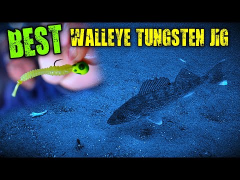 Walleye Ice Fishing with CR Baits Tungsten Jigs (Underwater Footage)