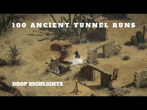 D2R HC Ladder - 100 Ancient Tunnel Runs - BER RUNE!?! - Drop Highlights